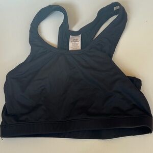 Body Wrappers Pro Wear Racerback Bra/Half Top- Black- Women's Medium